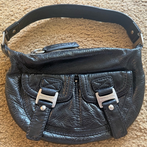 Michael Kors Black Leather Shoulder Bag - Picture 1 of 11